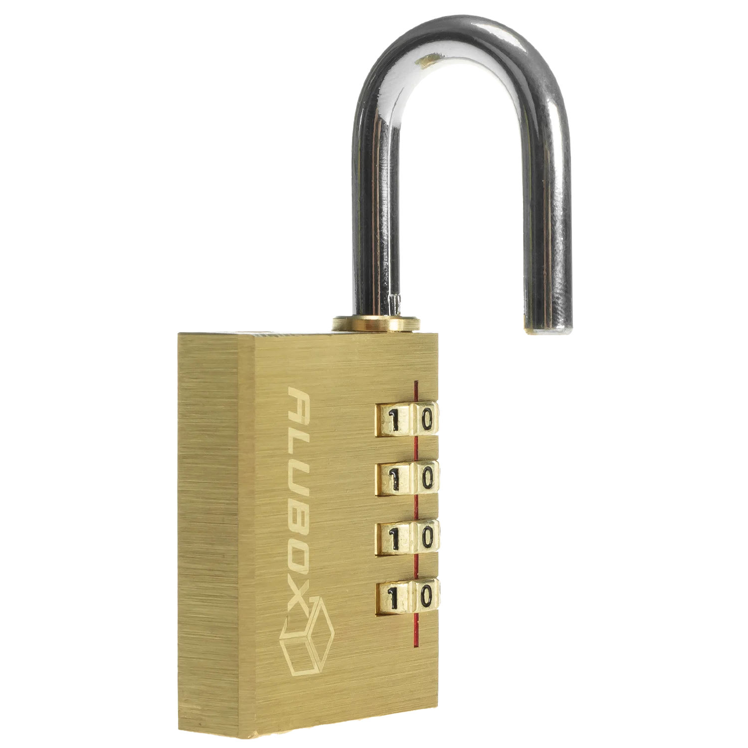 ALUBOX Vorhängeschloss Zahlenschloss 4 stellig Messing Korpus Bügelstärke 6mm