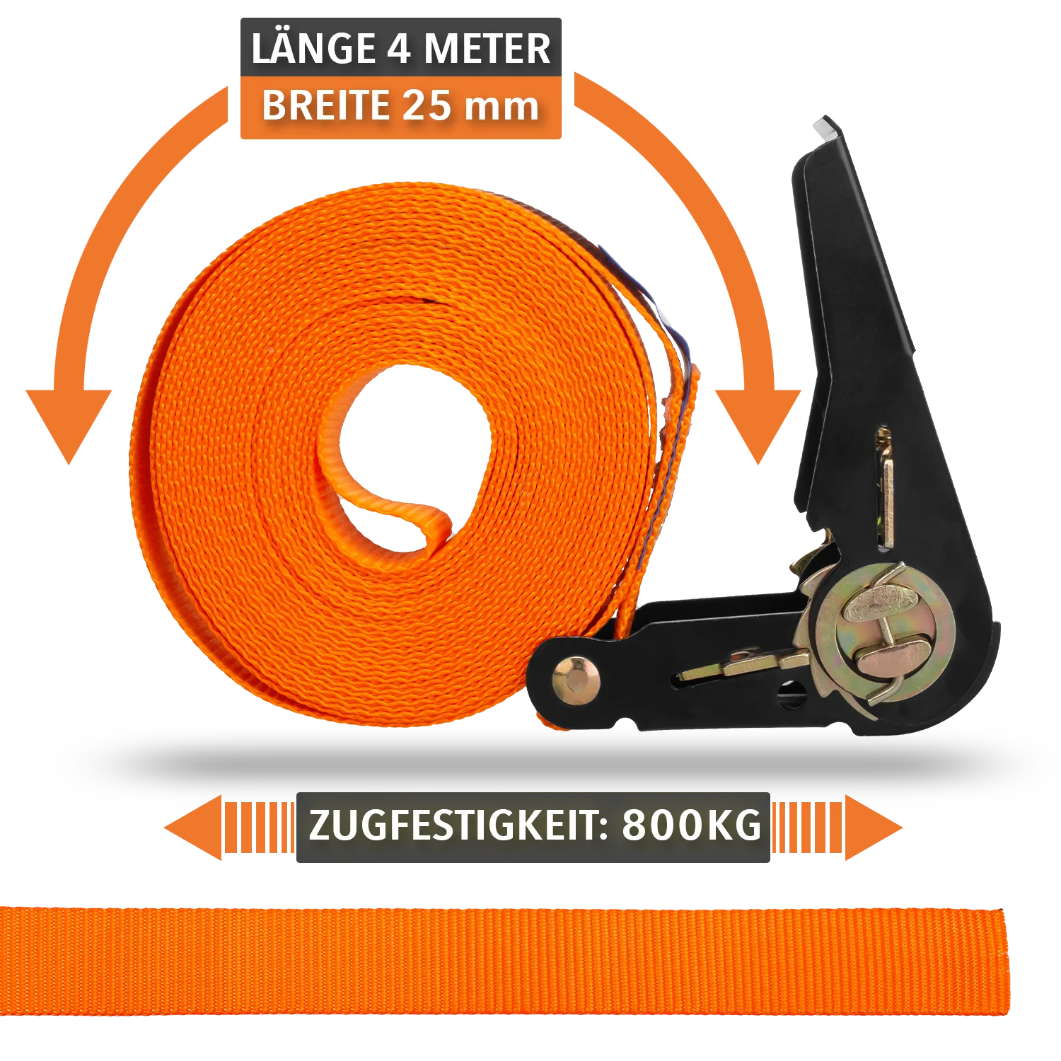 ALUBOX Spanngurt 4 Stück 25mm breit Größenwahl