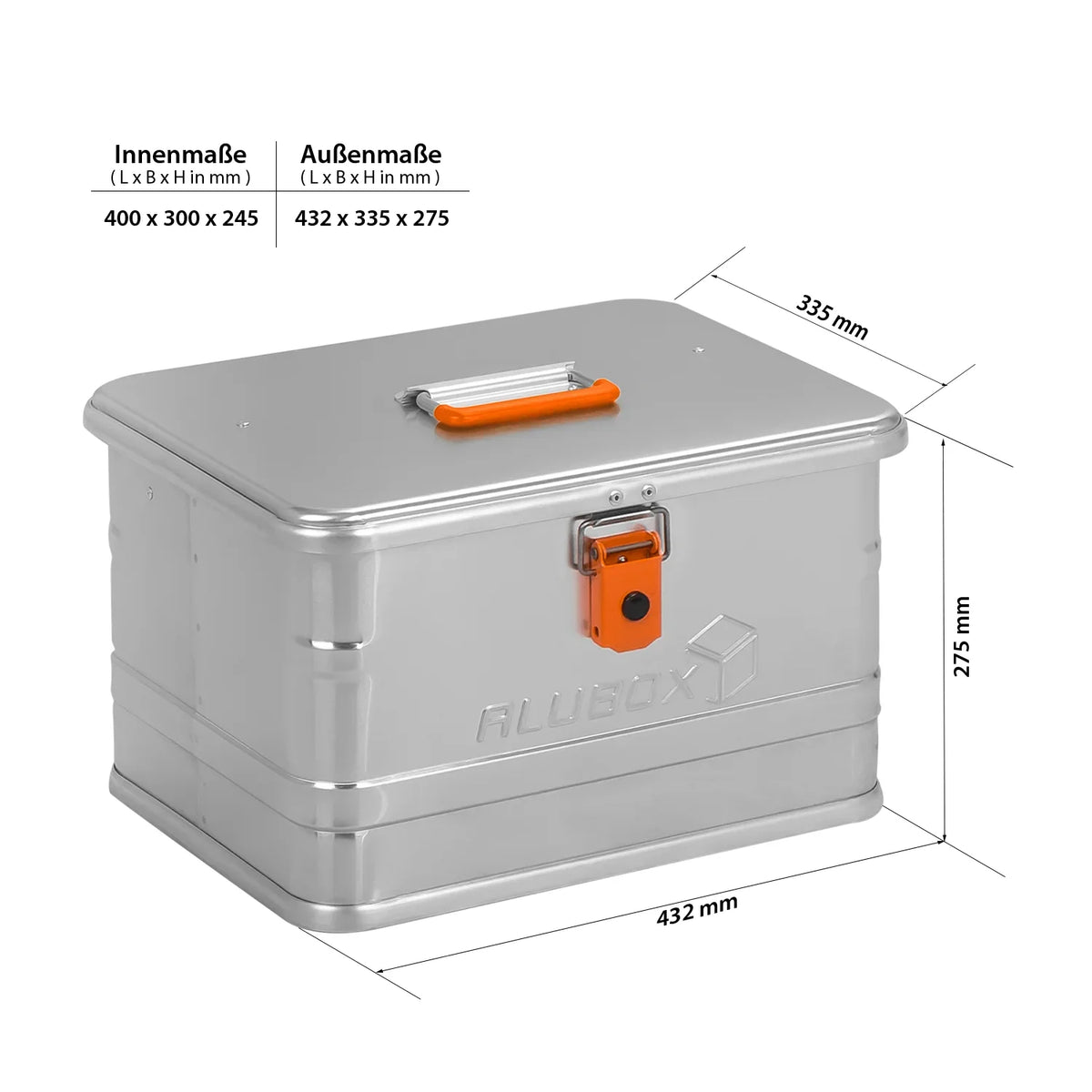 ALUBOX - Original ALU Metallkiste Lagerung mit Deckel
