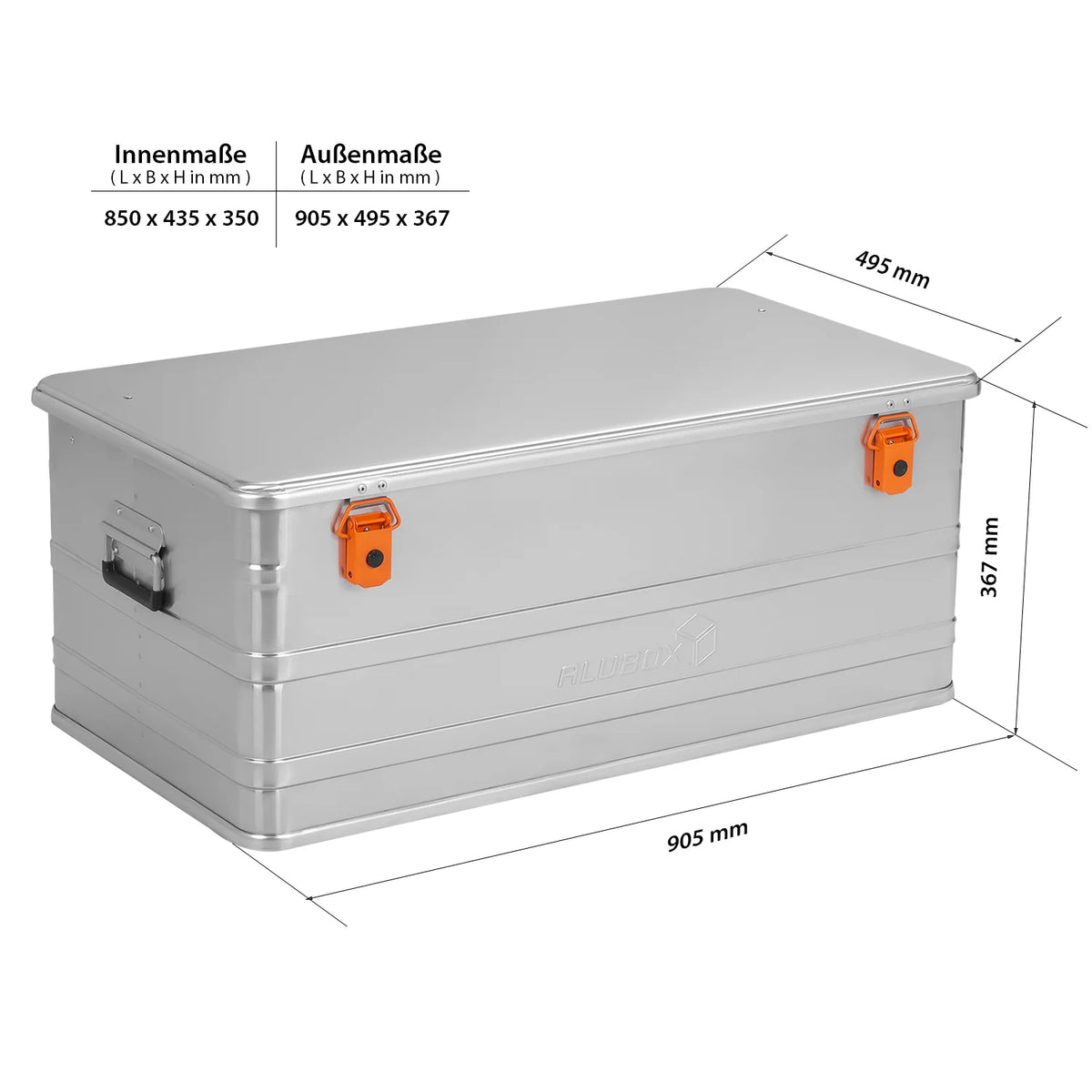 ALUBOX - Original ALU Metallkiste Lagerung mit Deckel