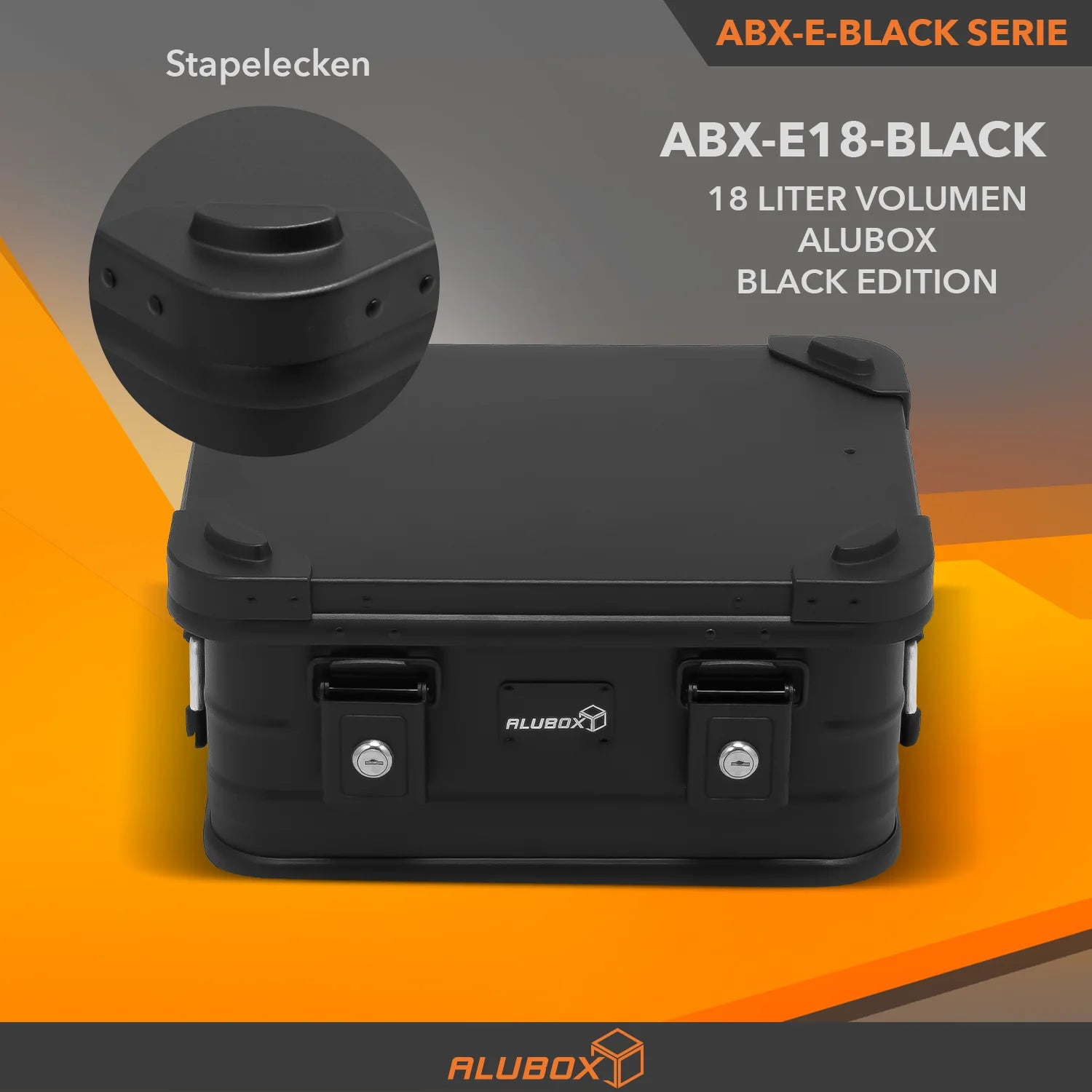 ALUBOX Premium 18 - 159 L Stapelecken - komplett schwarz