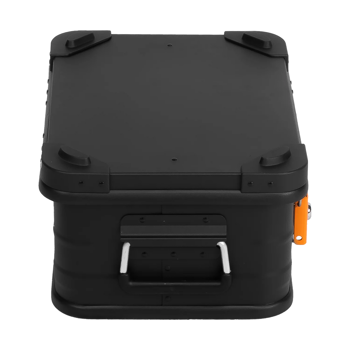ALUBOX pulverbeschichtete Alukiste stapelbar schwarz orange