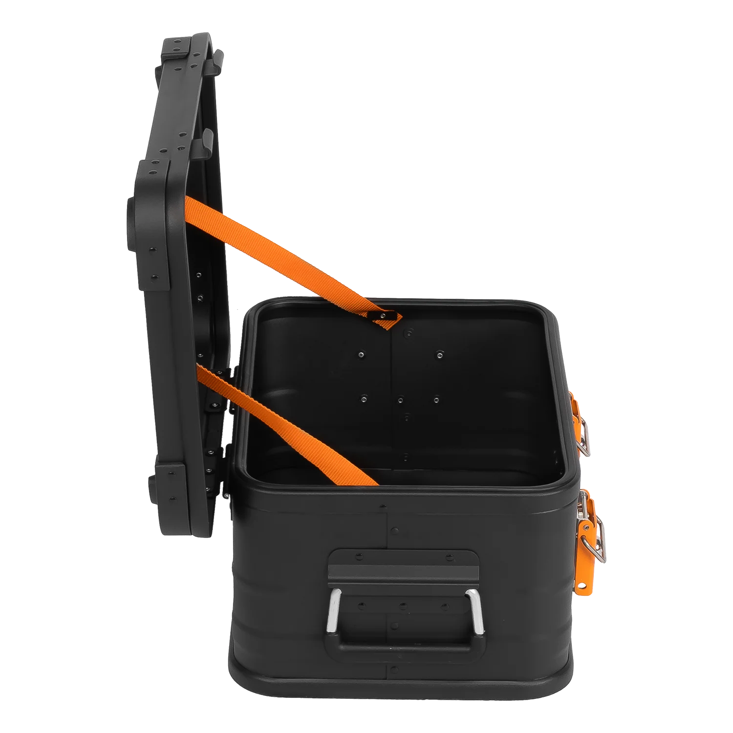 ALUBOX Alukiste mit Stapelecken E18 - E159 Liter - schwarz orange