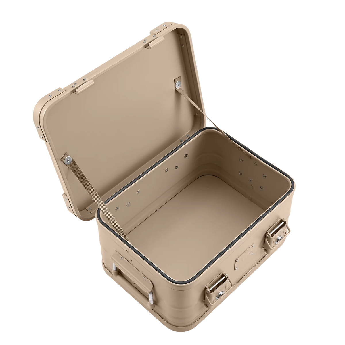 Alubox khaki beige – stapelbar, staubdicht mit Gummidichtung