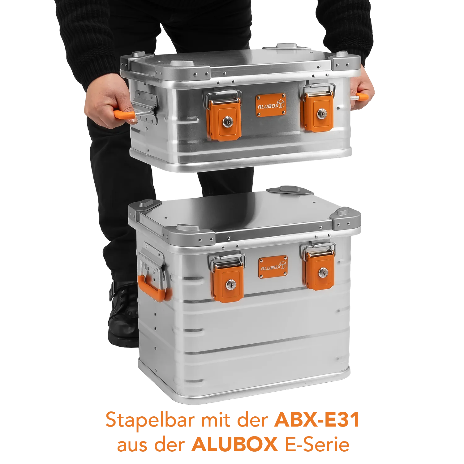Alubox Premium Lagerbox 18-250 Liter - Stapelecken- silber Variante