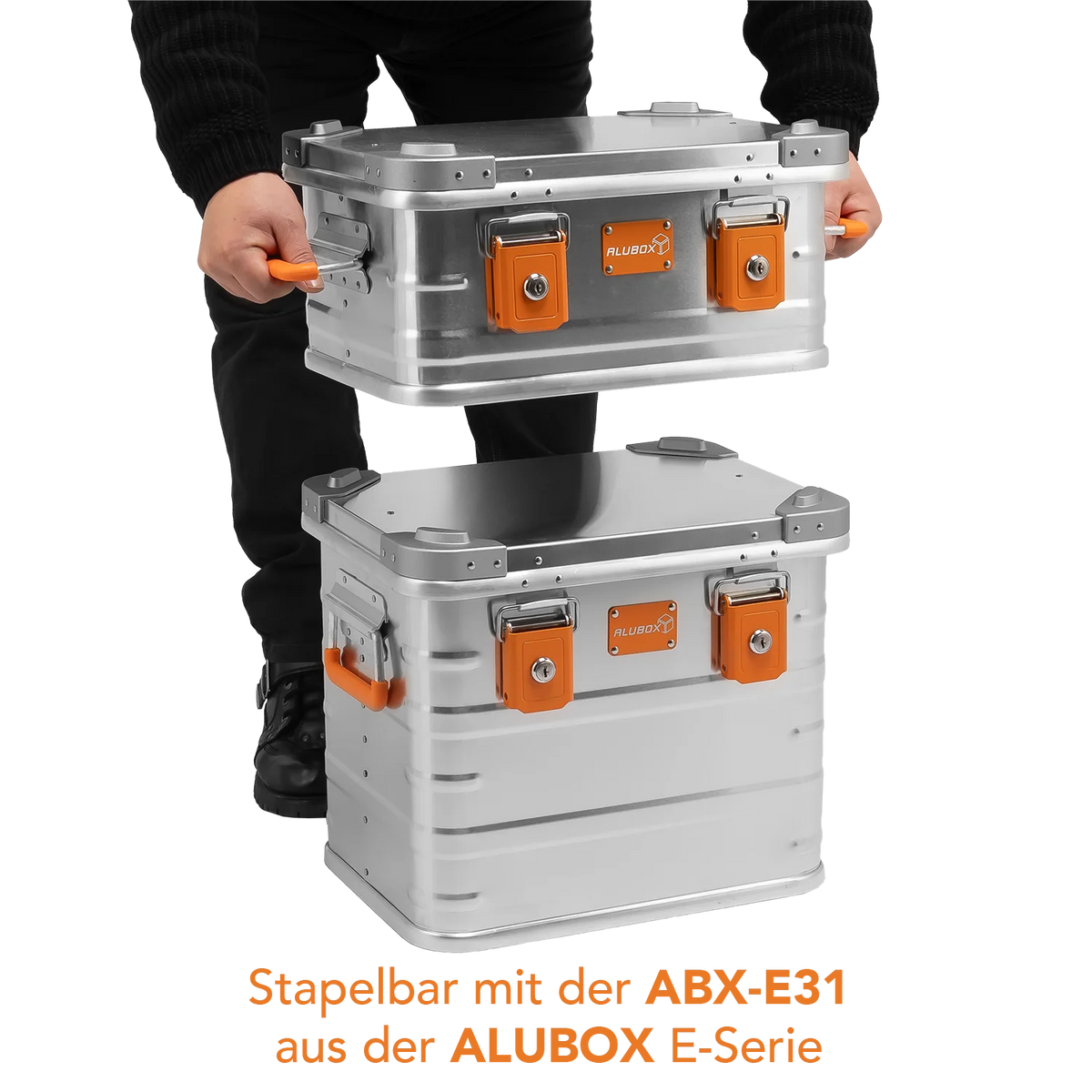 ALUBOX Alu Metallkiste - silber - abschliessbar mit Deckel
