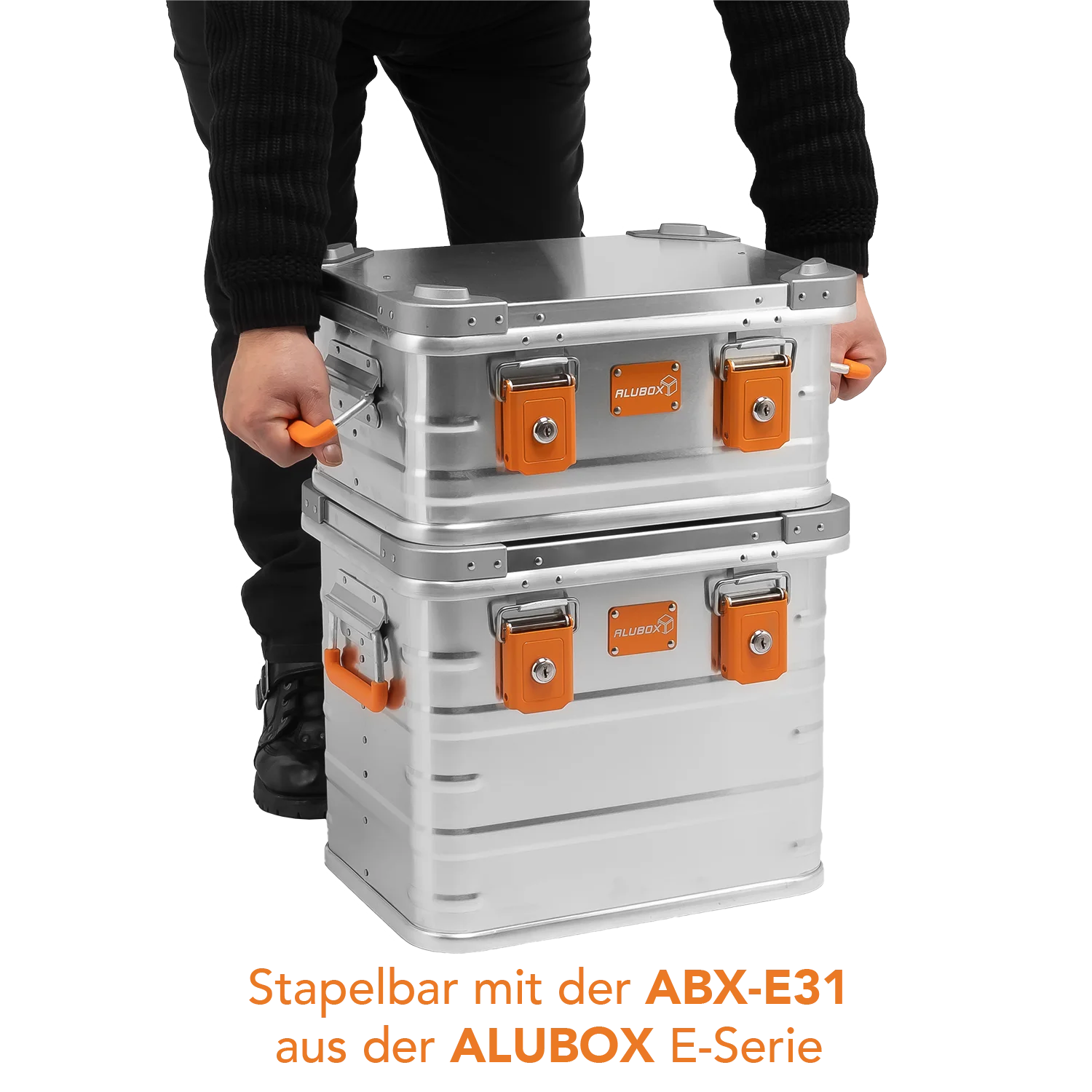 Alubox Premium Lagerbox 18-250 Liter - Stapelecken- silber Variante