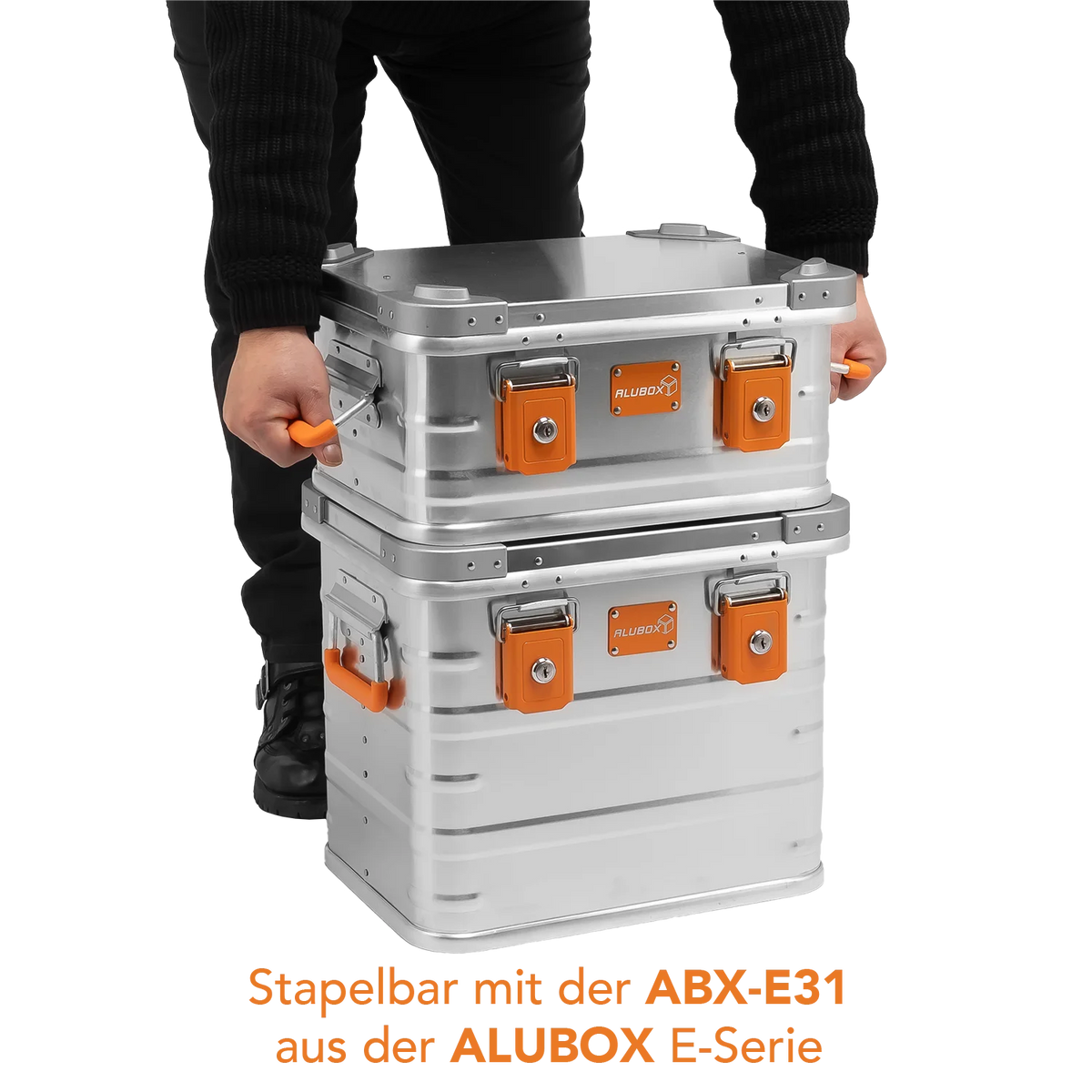 ALUBOX Alu Metallkiste - silber - abschliessbar mit Deckel