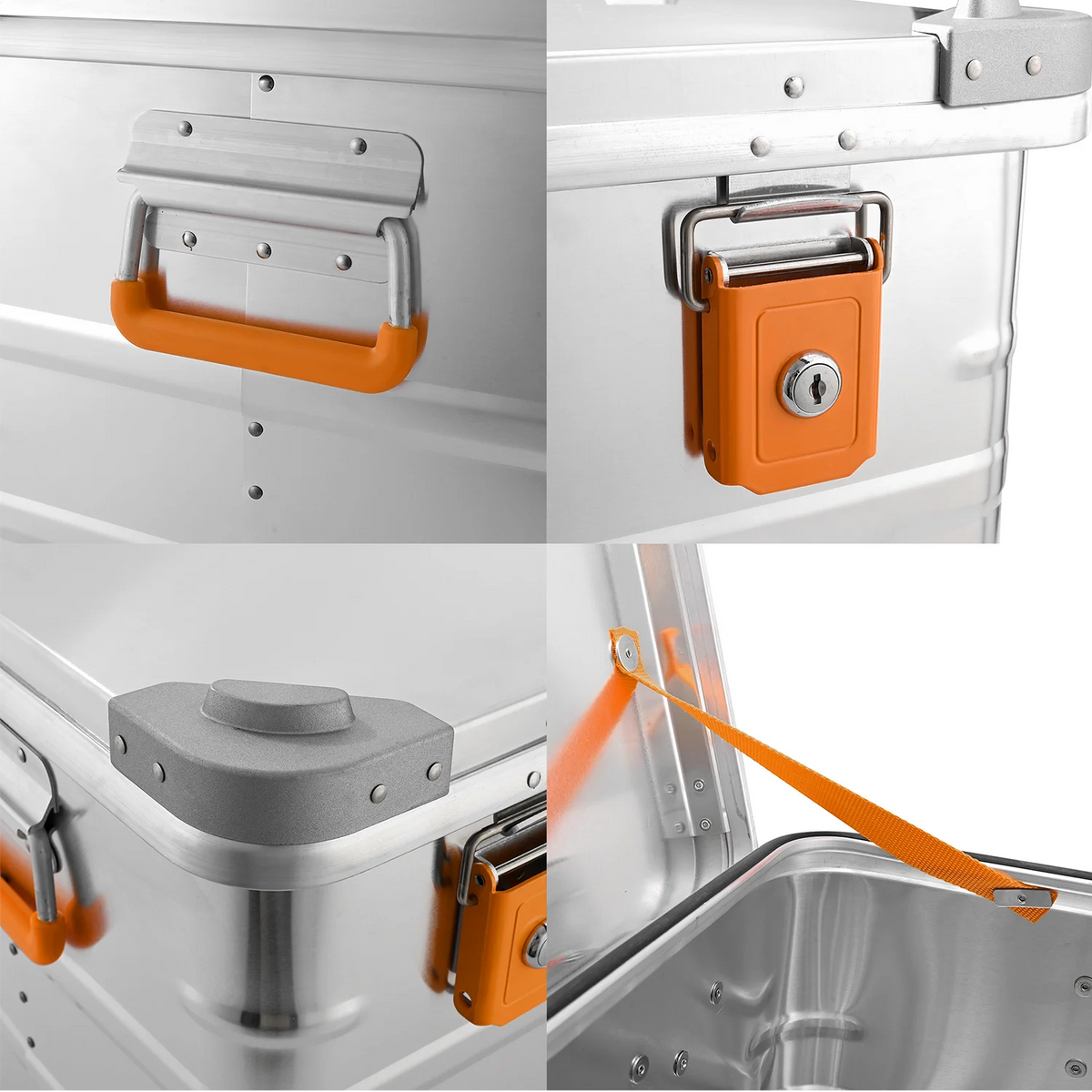 ALUBOX Alu Metallkiste - silber - abschliessbar mit Deckel