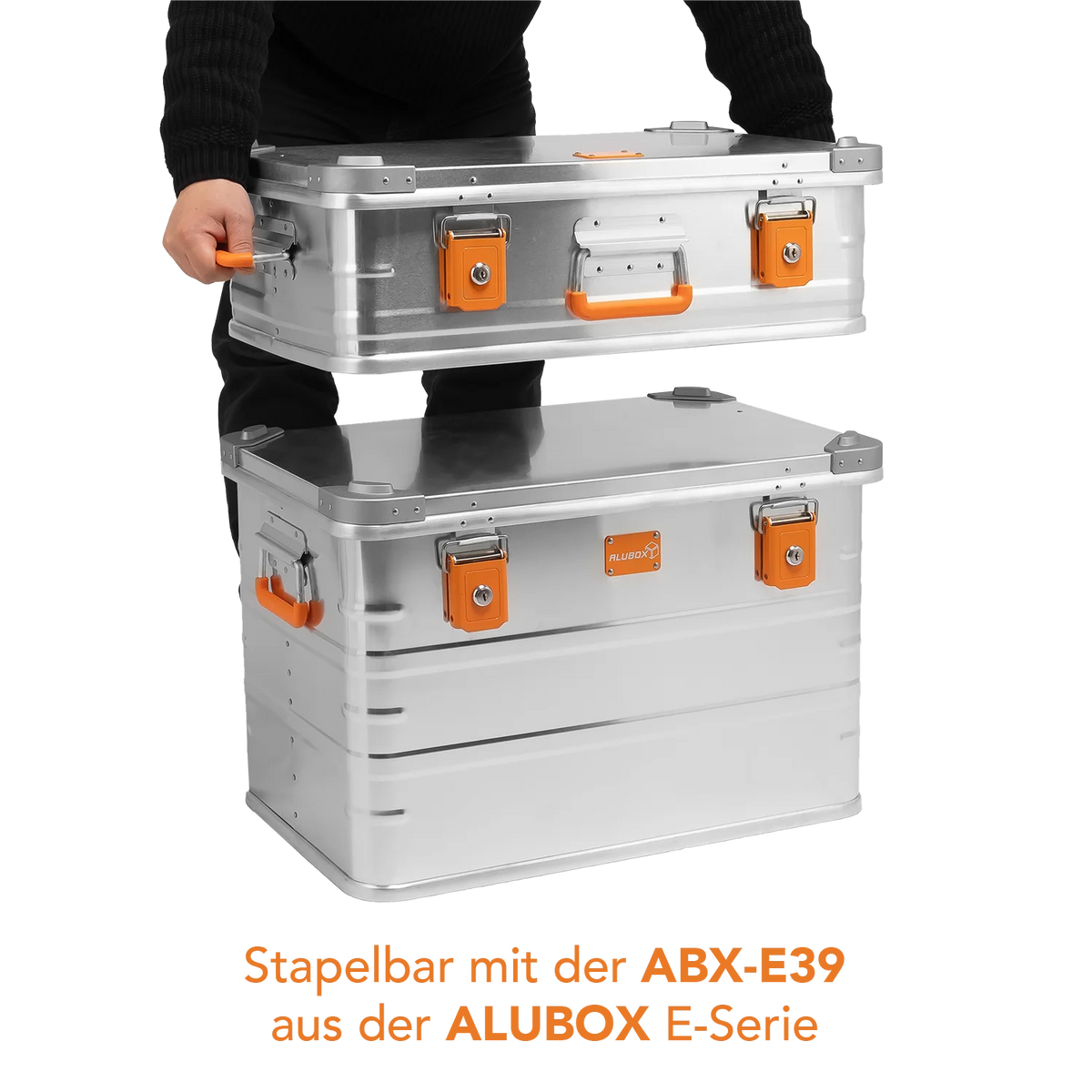 ALUBOX Alu Metallkiste - silber - abschliessbar mit Deckel
