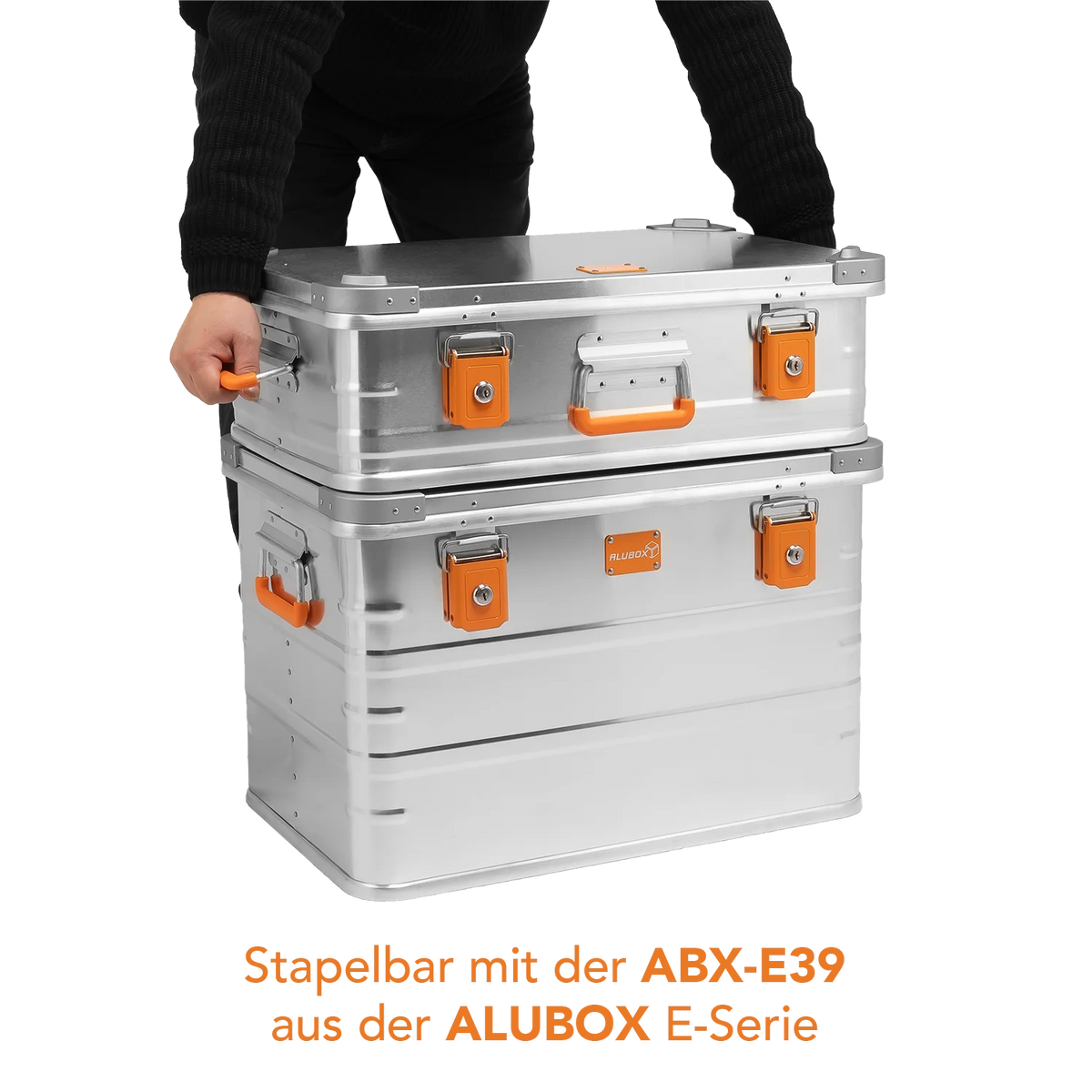 ALUBOX Alu Metallkiste - silber - abschliessbar mit Deckel