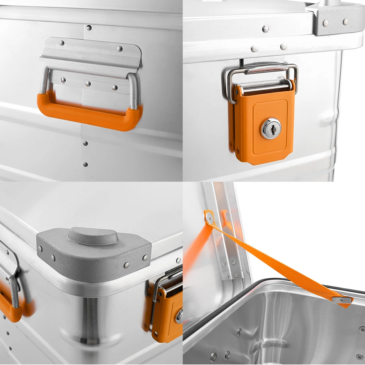 ALUBOX Alu Metallkiste - silber - abschliessbar mit Deckel