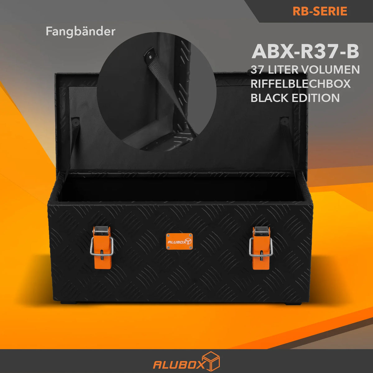 ALUBOX Transportkiste 3 mm Riffelblech schwarz pulverbeschichtet