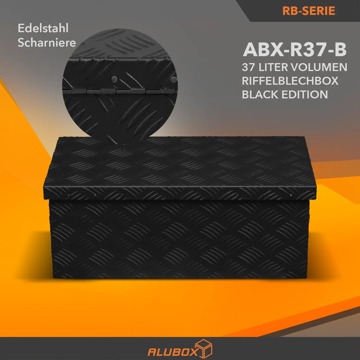 ALUBOX Transportkiste 3 mm Riffelblech schwarz pulverbeschichtet