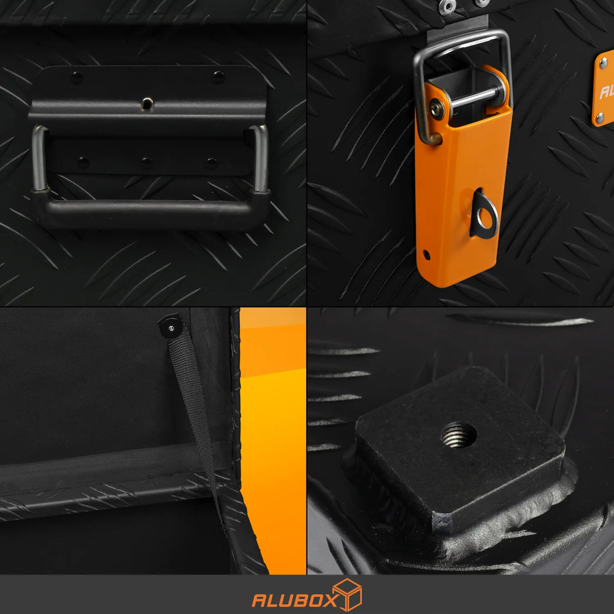 ALUBOX Transportkiste 3 mm Riffelblech schwarz pulverbeschichtet