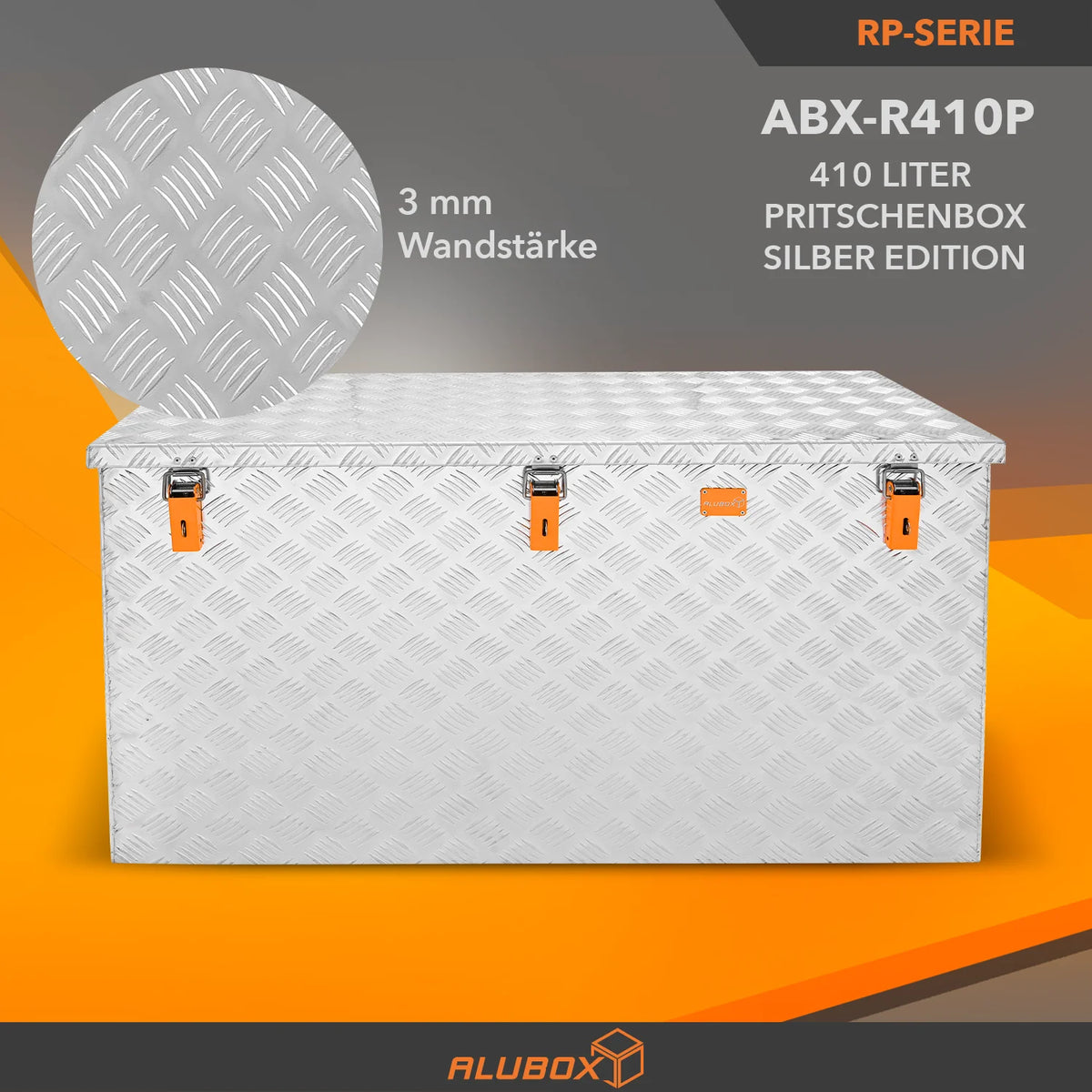ALUBOX Riffelblech Pritschenbox mit Gasdruckheber