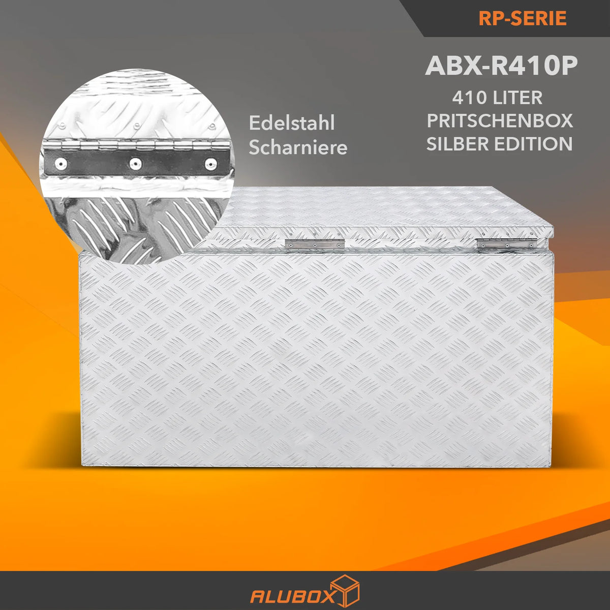 ALUBOX Riffelblech Pritschenbox mit Gasdruckheber