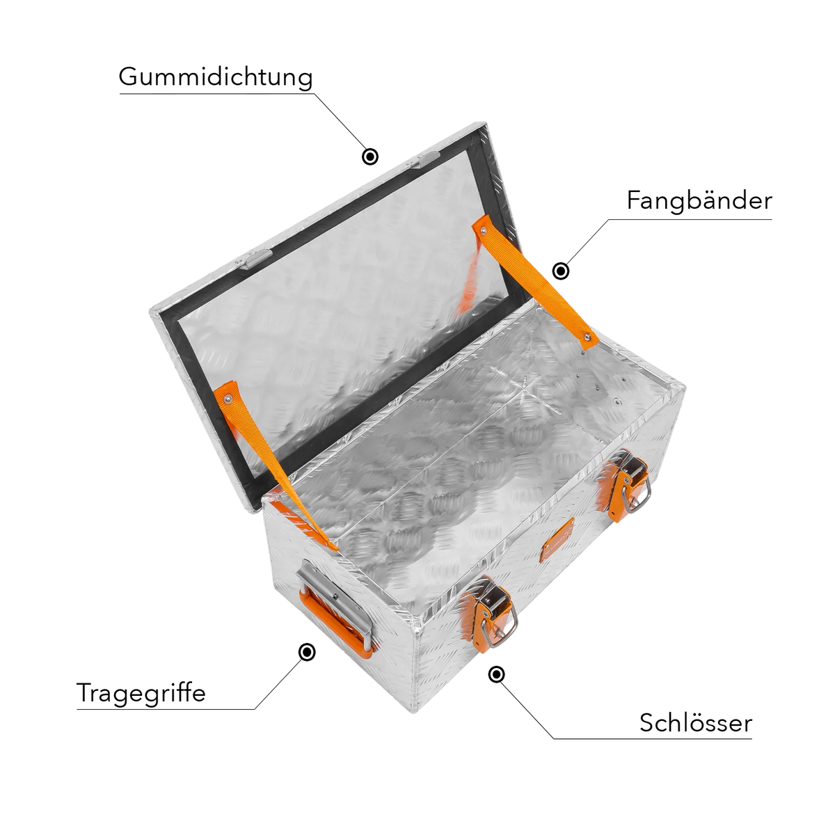 ALUBOX leichte Riffelblech Transportbox blank silber