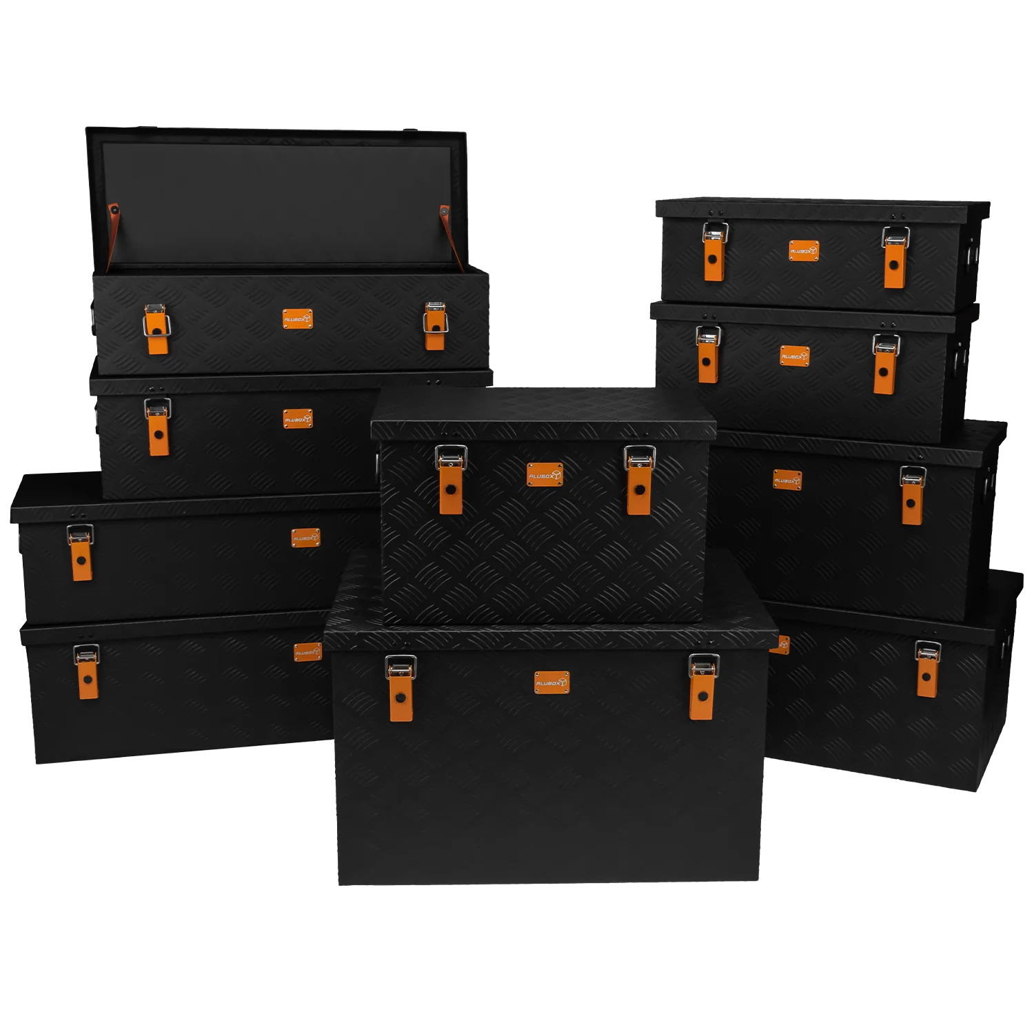 ALUBOX Riffelblech 1.5mm Stärke Schwarz - Größenwahl