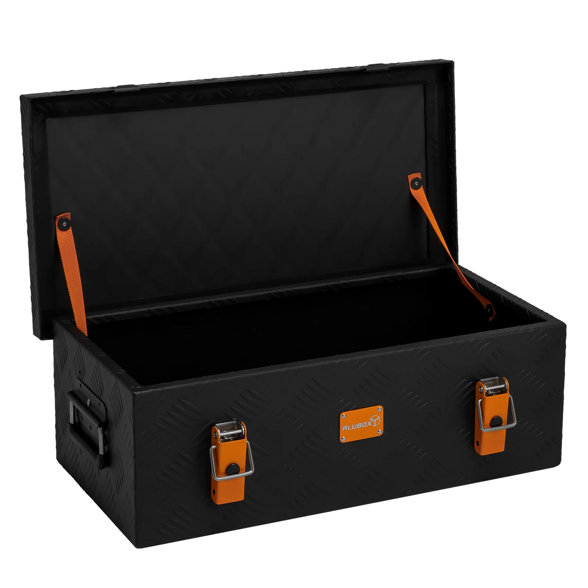 ALUBOX Transportbox 1,5 mm Riffelblech schwarz pulverbeschichtet