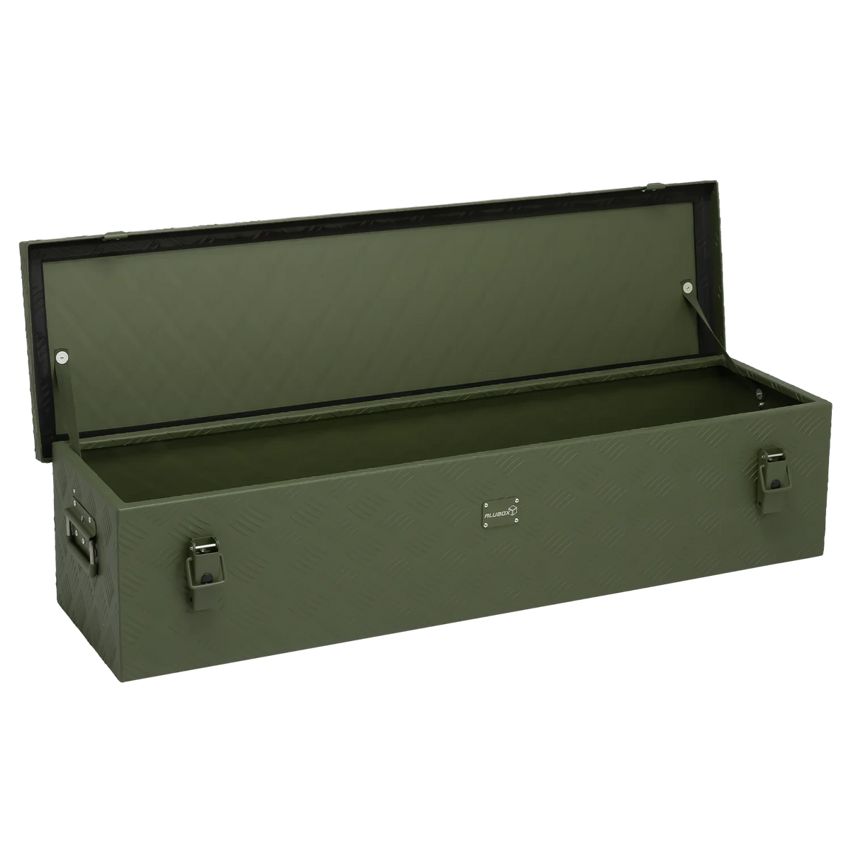 ALUBOX Transportbox 1,5 mm Riffelblech olivgrün pulverbeschichtet