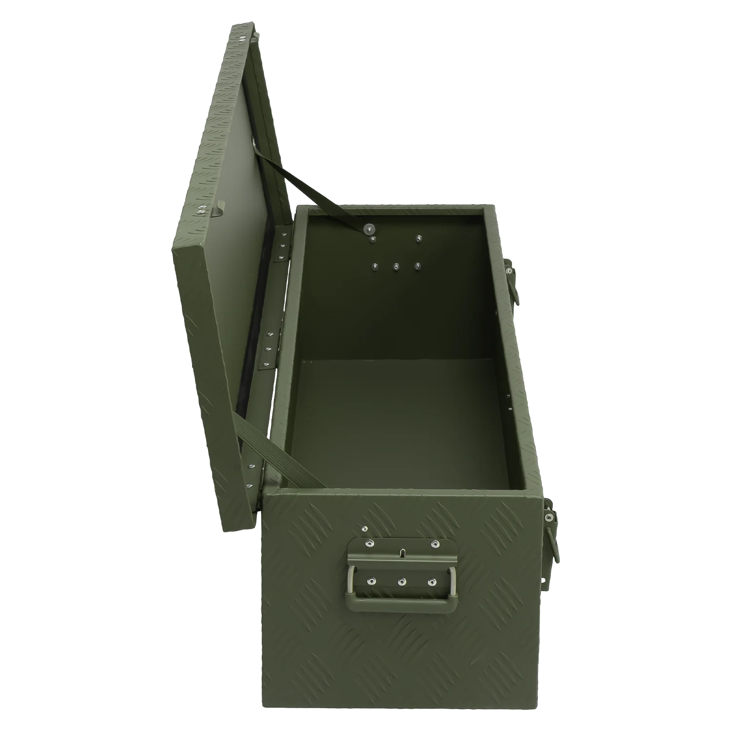 ALUBOX Transportbox 1,5 mm Riffelblech olivgrün pulverbeschichtet