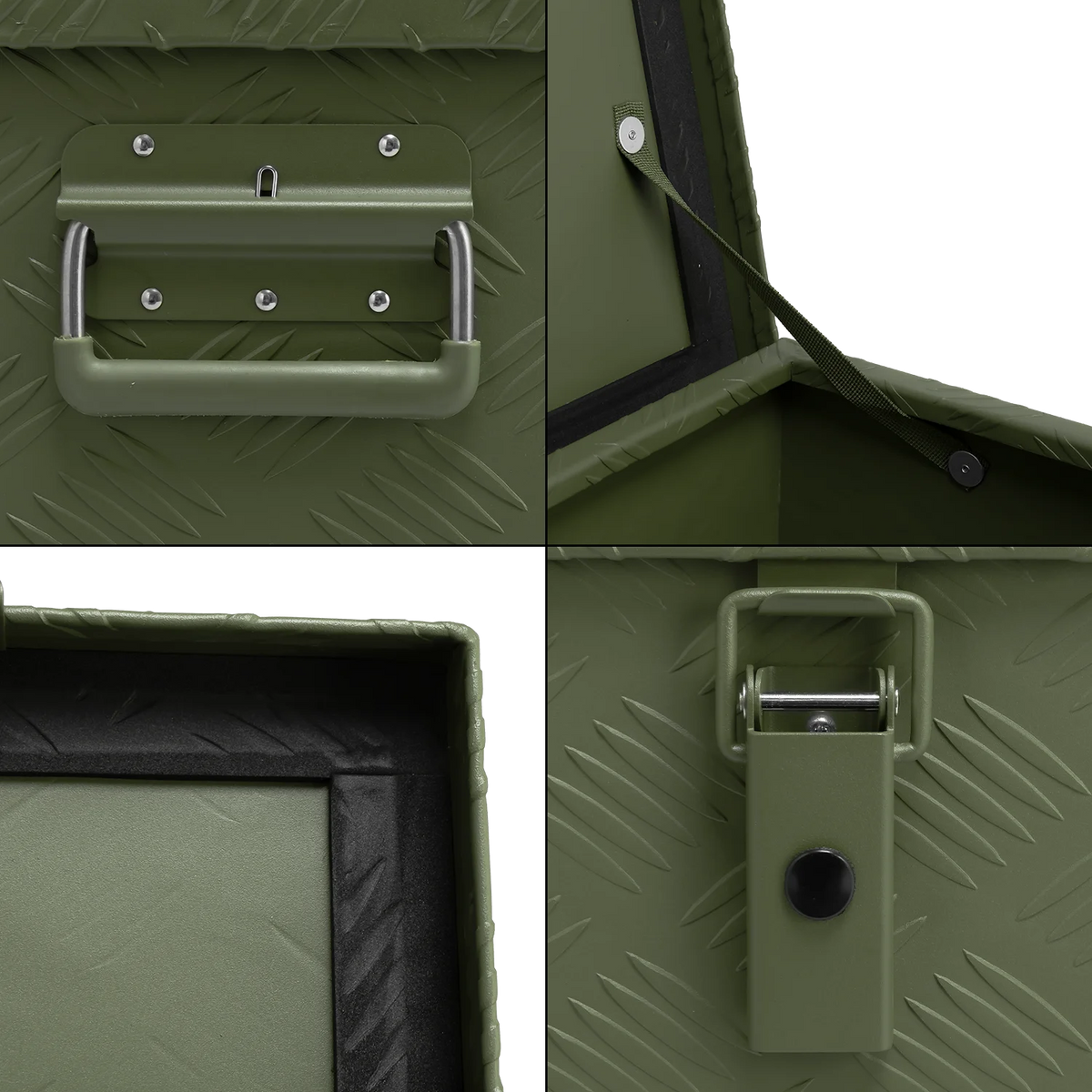 ALUBOX Transportbox 1,5 mm Riffelblech olivgrün pulverbeschichtet