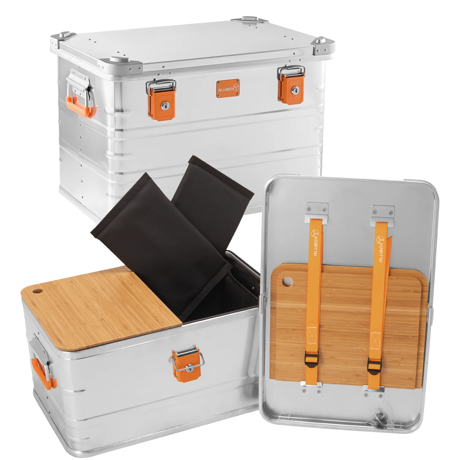 ALUBOX Campingbox + Schneidebretter + Einsatzfach