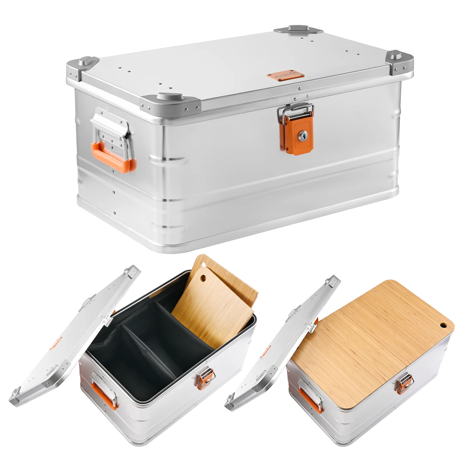 Alubox Campingbox 47 L oder 78 L + Schneidbretter