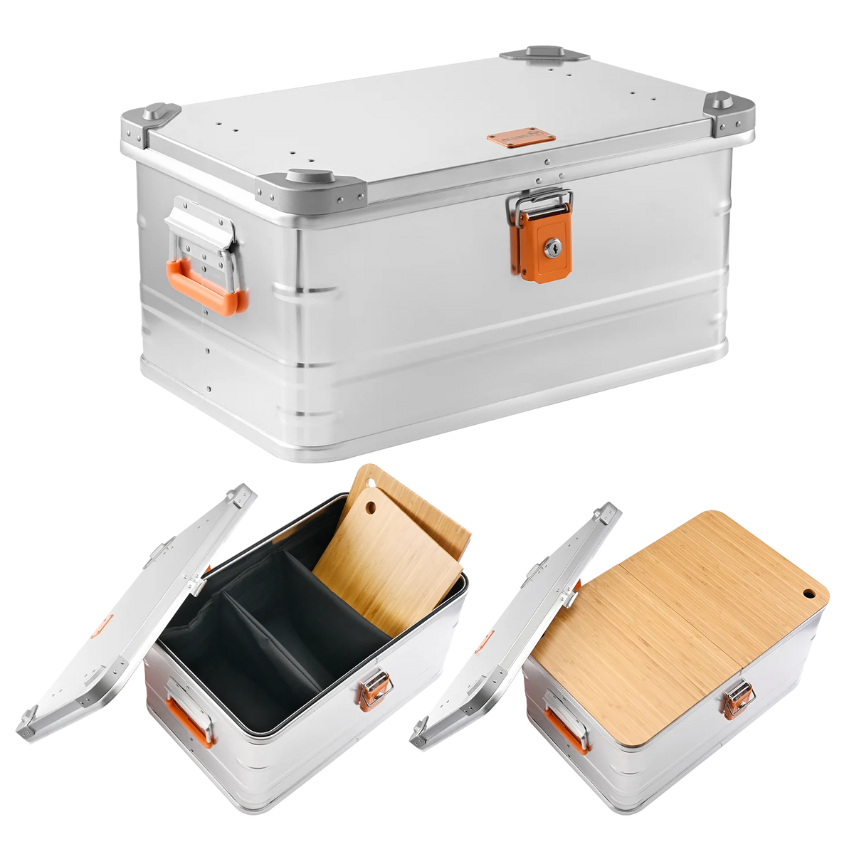 ALUBOX Campingbox + Schneidebretter + Einsatzfach