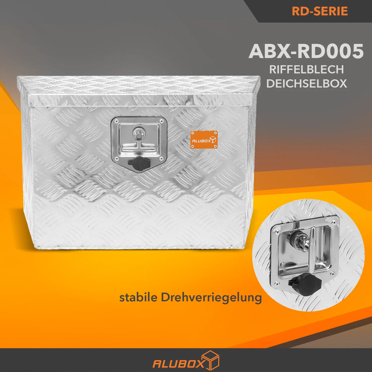 ALUBOX Riffelblech Deichselbox mit Gasdruckheber