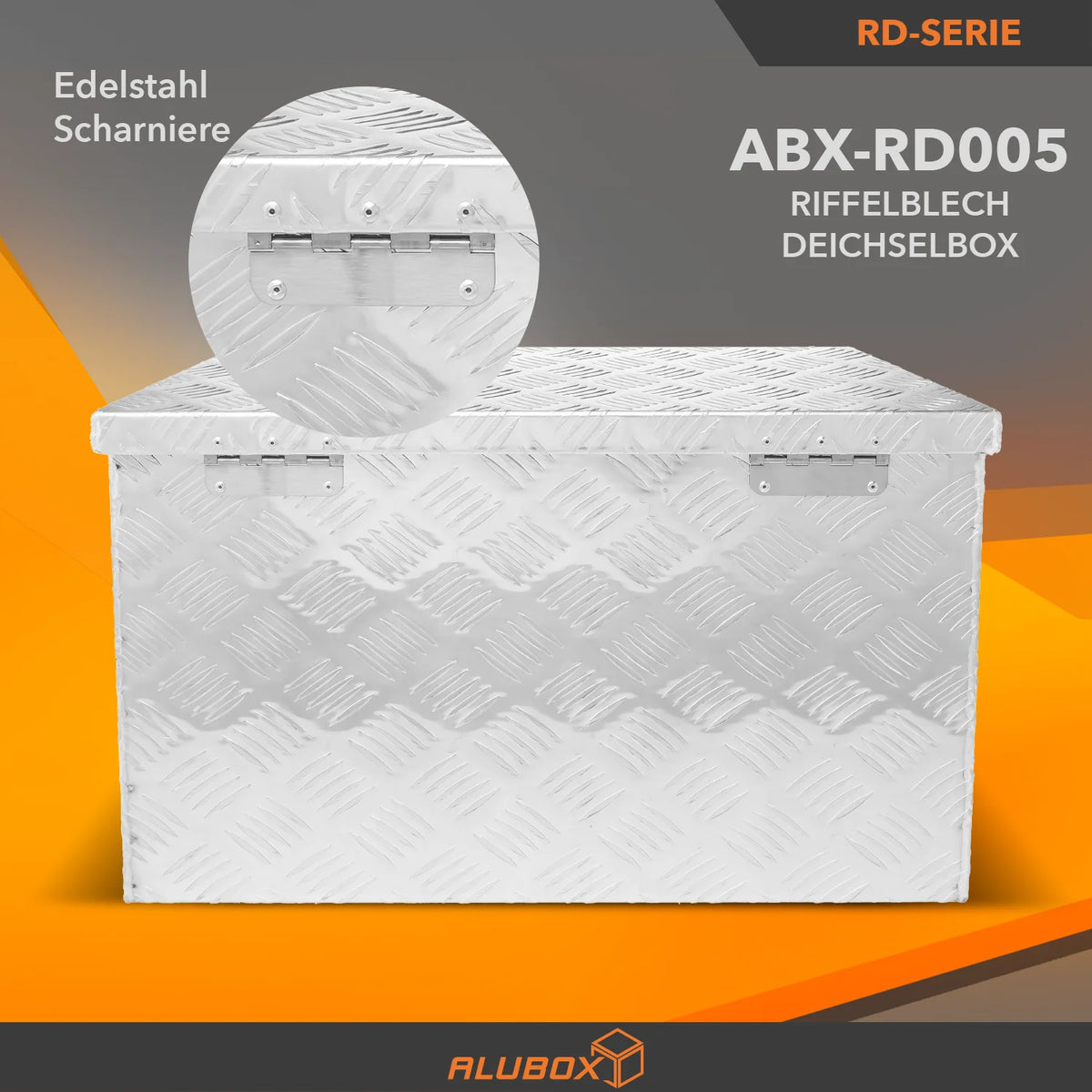 ALUBOX Riffelblech Deichselbox mit Gasdruckheber