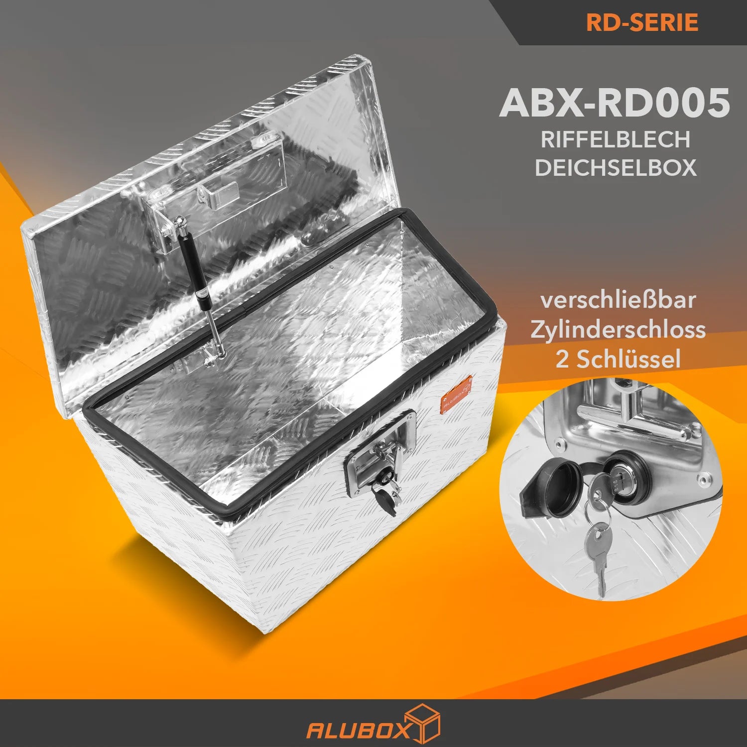 ALUBOX Riffelblech Deichselbox 1,5 mm Stärke - Größenwahl