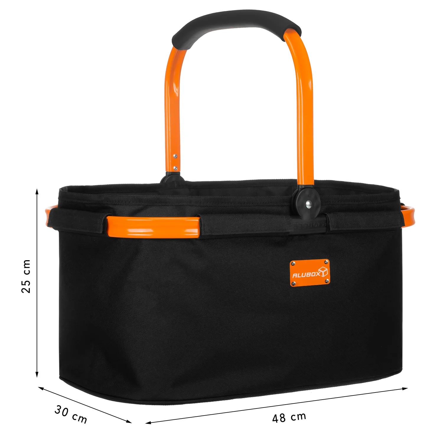 ALUBOX Einkaufskorb schwarz Henkel orange