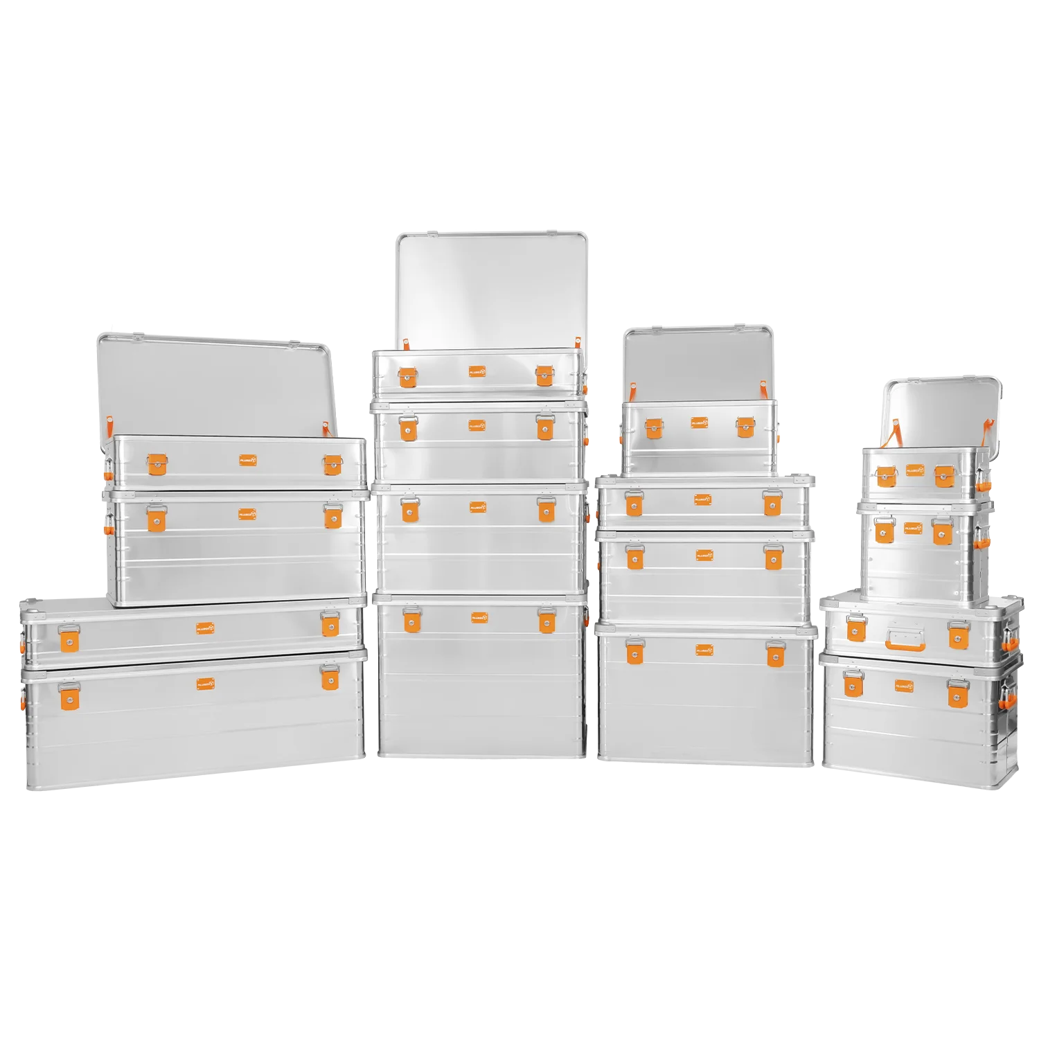 Alubox Premium Lagerbox 18-250 Liter - Stapelecken- silber Variante