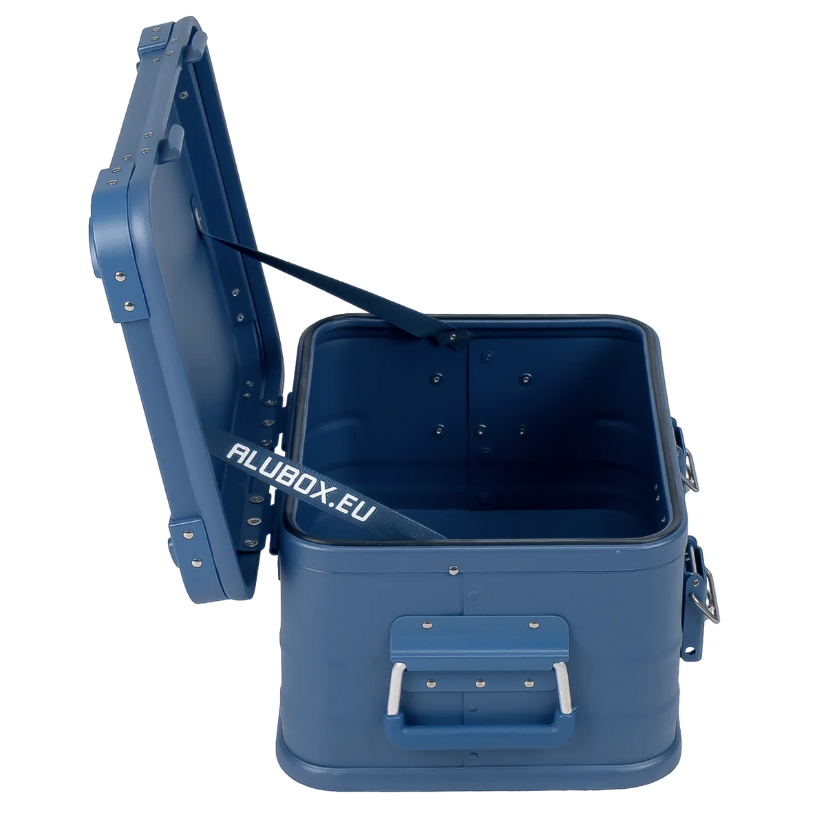 ALUBOX Metallkiste Alu blau - stapelbar - mit Deckel