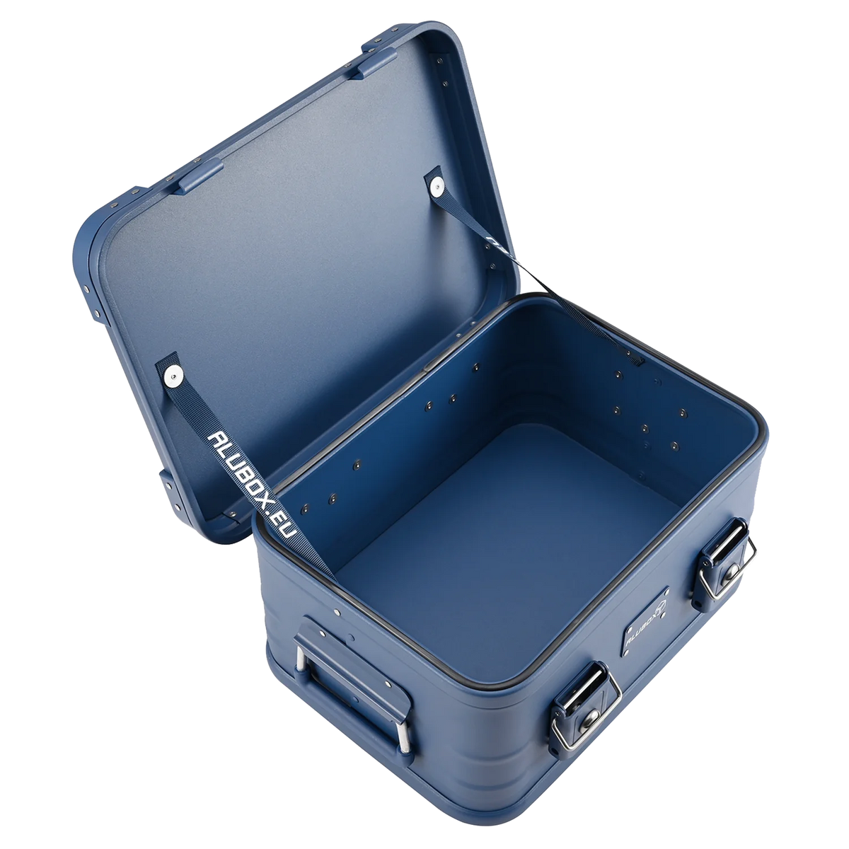 ALUBOX Metallkiste Alu blau - stapelbar - mit Deckel
