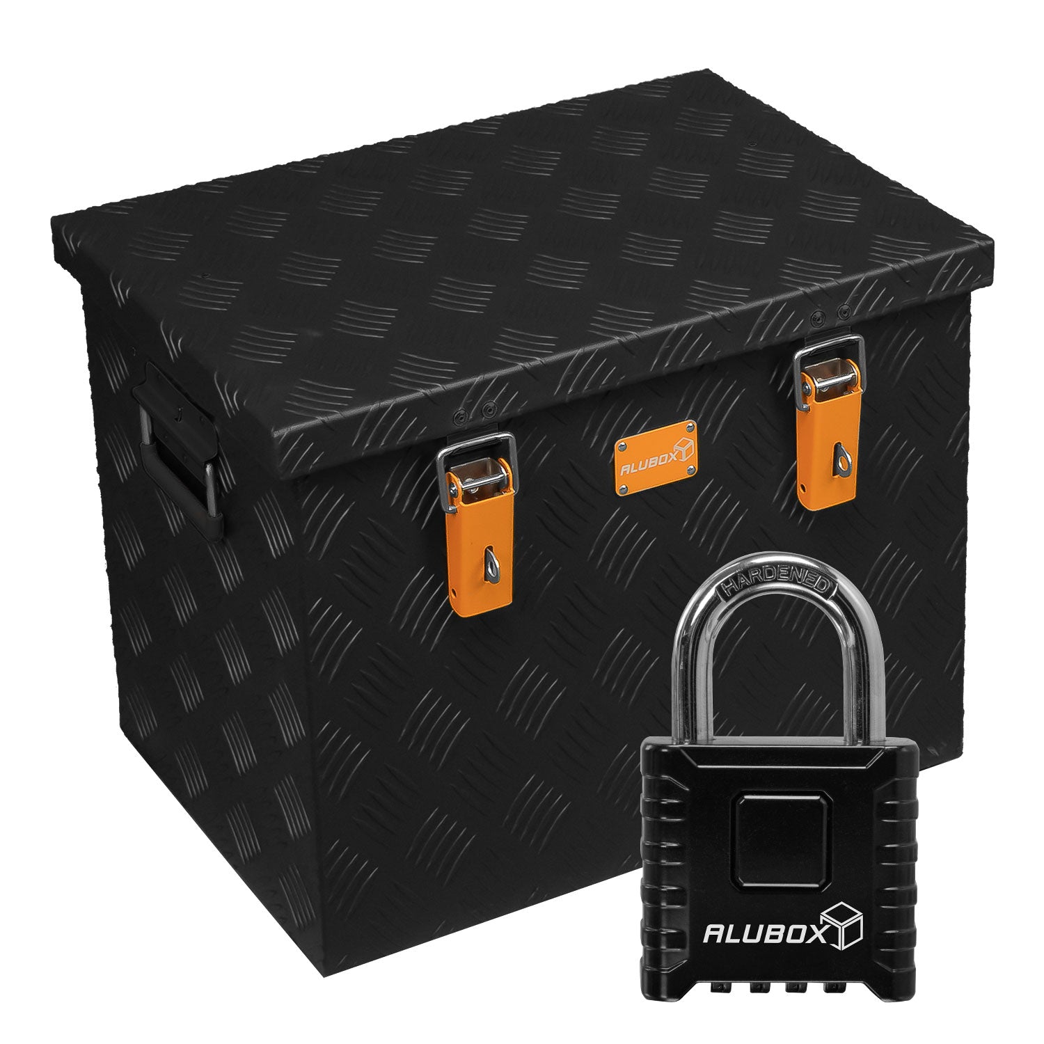 ALUBOX Riffelblech Alukiste 37 Liter - 312 Liter + Zahlenschloss 4 stellig