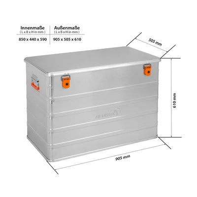 ALUBOX - Original ALU Metallkiste Lagerung mit Deckel