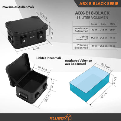 ALUBOX Premium 18 - 159 L Stapelecken - komplett schwarz