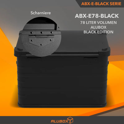 ALUBOX full Black Box - mit Deckel + Stapelecken