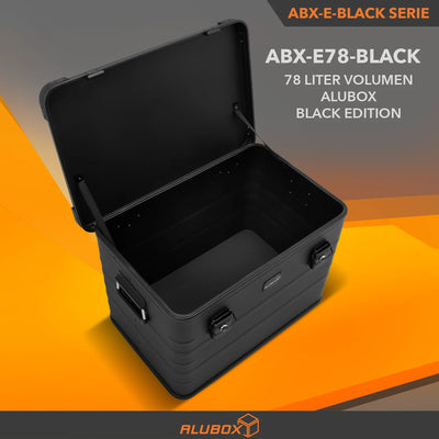 ALUBOX full Black Box - mit Deckel + Stapelecken