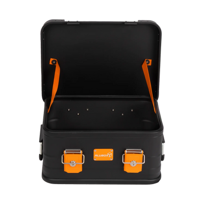 ALUBOX Alukiste mit Stapelecken E18 - E159 Liter - schwarz orange