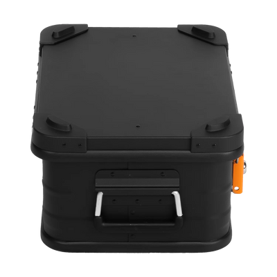 ALUBOX Alukiste mit Stapelecken E18 - E159 Liter - schwarz orange