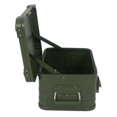 ALUBOX Alukiste Premium Lagerbox 18 - 159 L mit Druckguss Stapelecken olivgrün