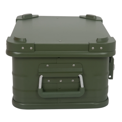 ALUBOX Alukiste Premium Lagerbox 18 - 159 L mit Druckguss Stapelecken olivgrün