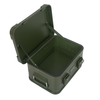 ALUBOX Alukiste Premium Lagerbox 18 - 159 L mit Druckguss Stapelecken olivgrün