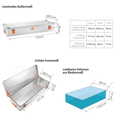 Alubox Premium Lagerbox 18-250 Liter - Stapelecken- silber Variante