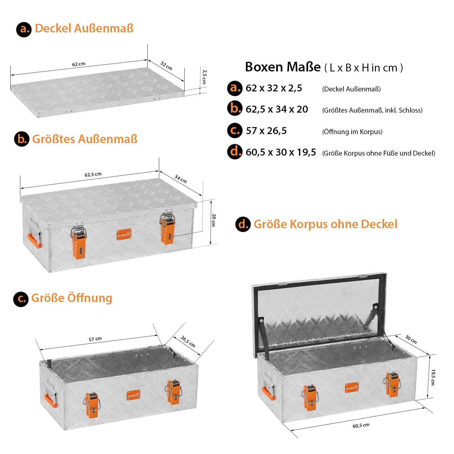 ALUBOX Riffelblech silber 1.5mm Stärke - Größenwahl