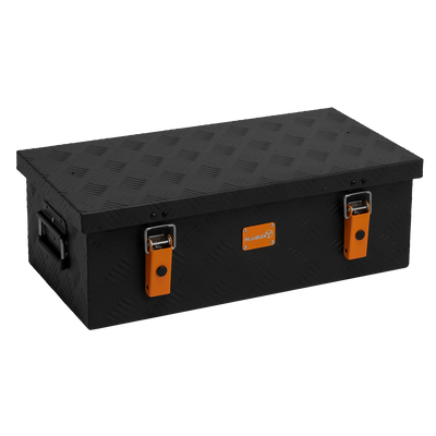 ALUBOX Riffelblech 1.5mm Stärke Schwarz - Größenwahl 36L - 630 x 345 x 200